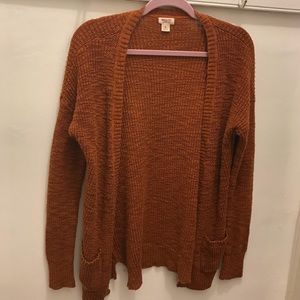 Dark Orange Cardigan Sweater